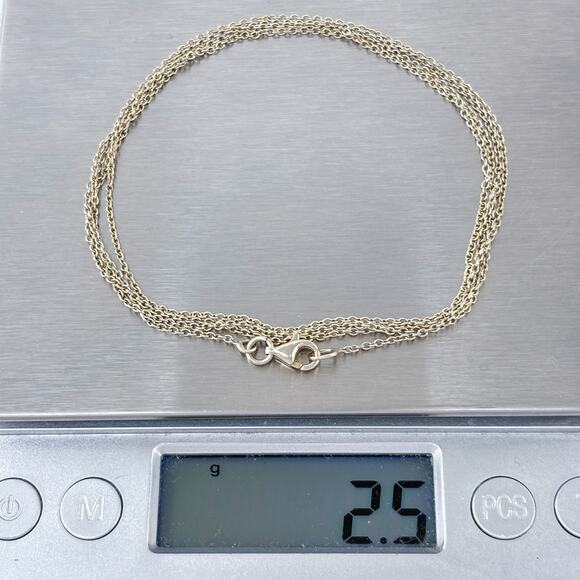 Estate Sterling Silver 925 0.8mm Cable Link Chain Necklace 31" - Picture 4 of 4